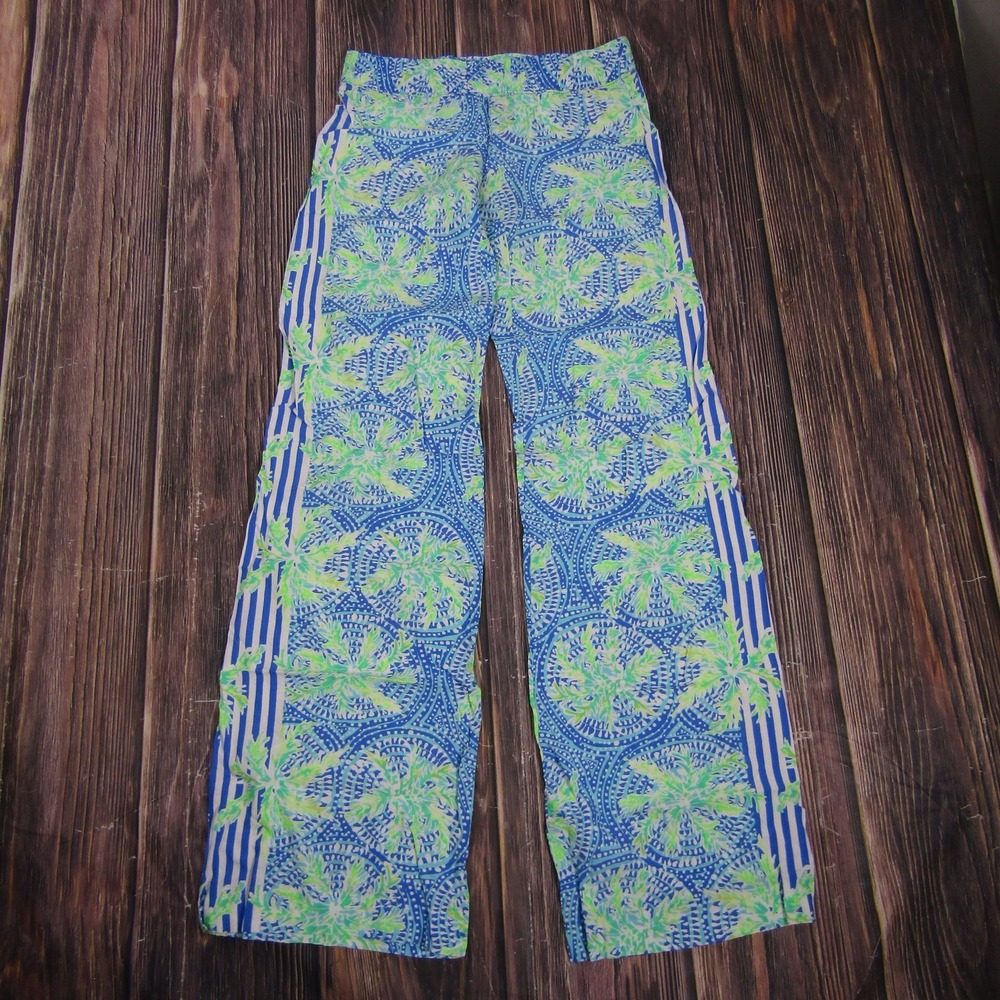 Lilly Pulitzer Pants Womens XXS Blue Bal Harbour Palazzo Bennet Tropic Rayon NWT - Picture 1 of 6